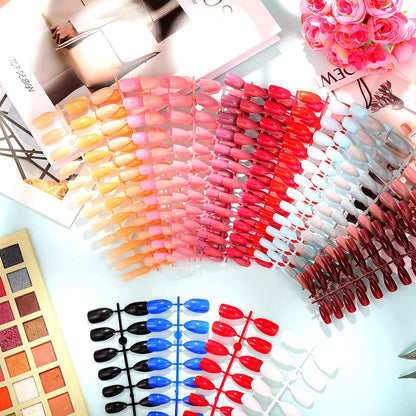 Maitys Almond Press-On Nails – 36 Colors, 864 Pcs | Glossy Full-Cover Nails for Women