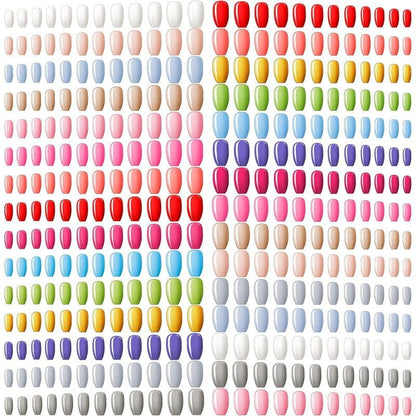 Maitys 720-Piece 30-Set Medium Square Ballerina Press-On Nails – Glossy Solid Colors