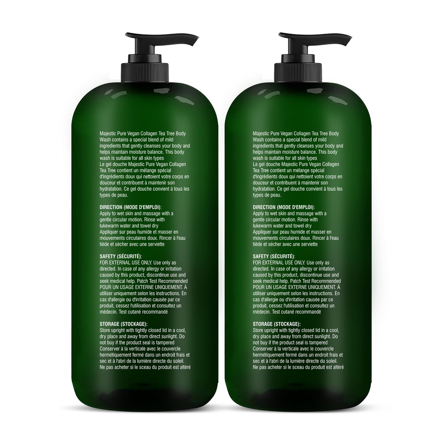 Majestic Pure Tea Tree Body Wash - Soothe Dry Skin & Irritation - Cruelty-Free, Sulfate-Free (16 fl oz Pack of 2)