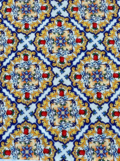 Majolica Pattern Fabric by the Metre