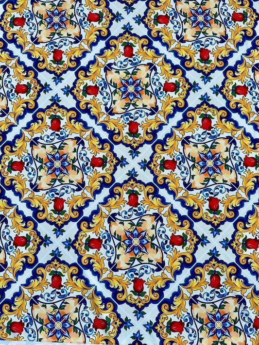 Majolica Pattern Fabric by the Metre