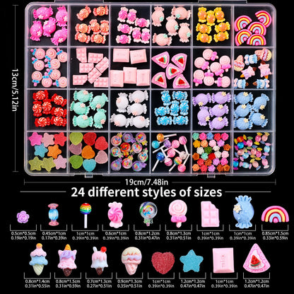 Major Dijit 3D Mix Color Nail Charms – 24 Styles for Nail Art & DIY Crafts