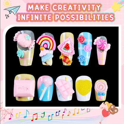 Major Dijit 3D Mix Color Nail Charms – 24 Styles for Nail Art & DIY Crafts