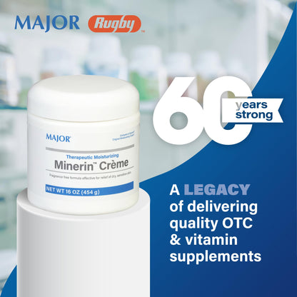 MAJOR Minerin Créme Therapeutic Moisturizing Body Cream - Fragrance-Free, 16 oz Pack of 2