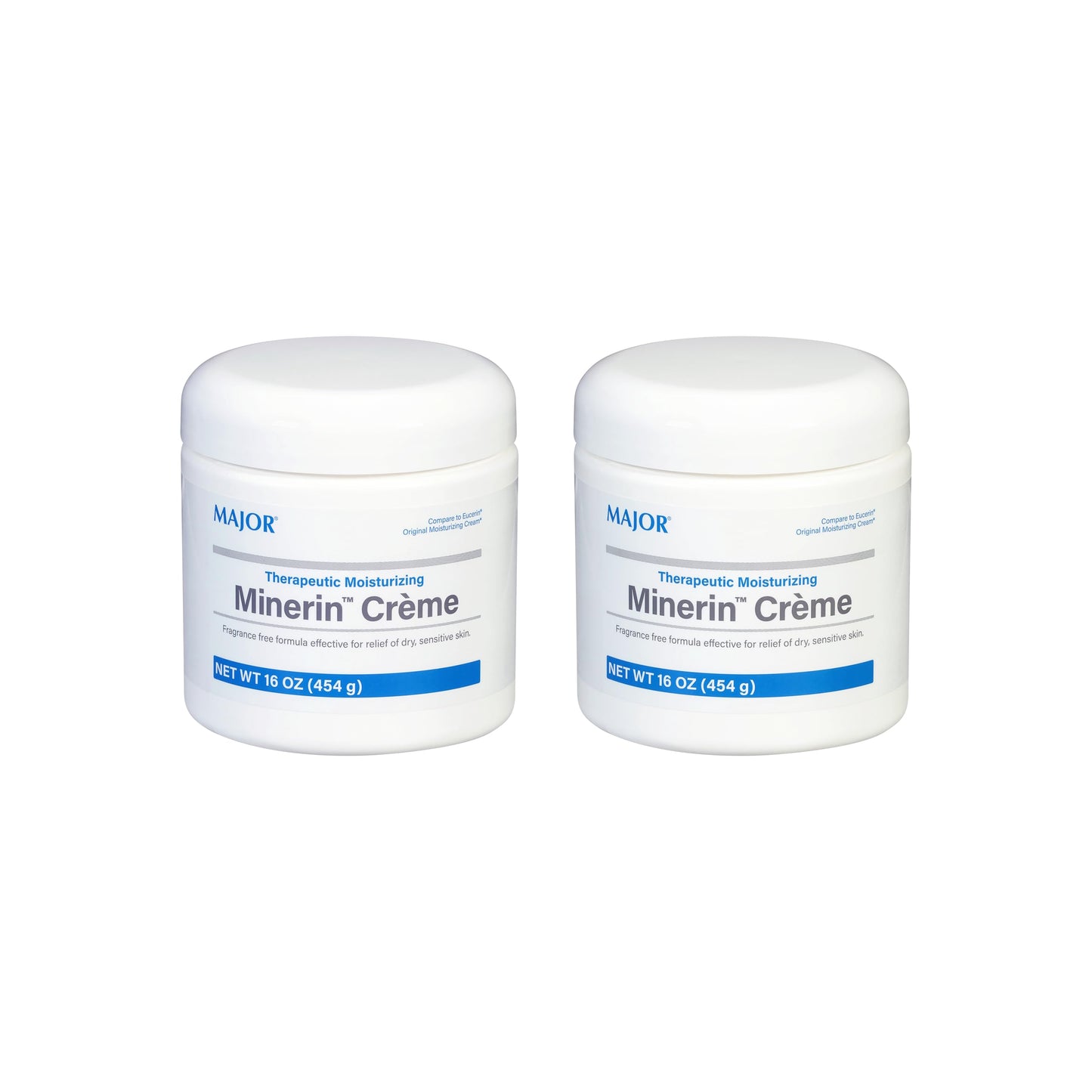 MAJOR Minerin Créme Therapeutic Moisturizing Body Cream - Fragrance-Free, 16 oz Pack of 2