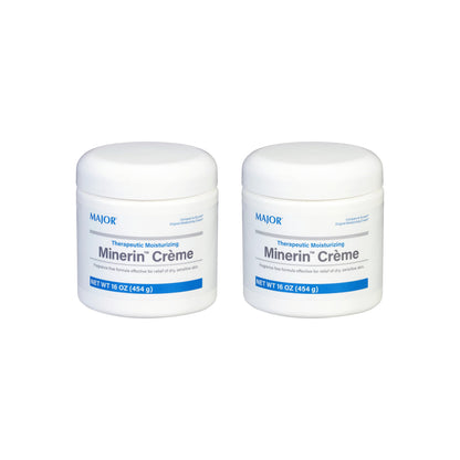 MAJOR Minerin Créme Therapeutic Moisturizing Body Cream - Fragrance-Free, 16 oz Pack of 2
