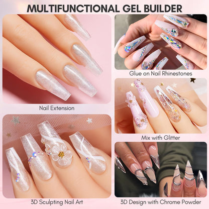 Makartt 3D Nail Gel Art Kit — 4 Colors for Extensions, Molds & 3D Nail Art