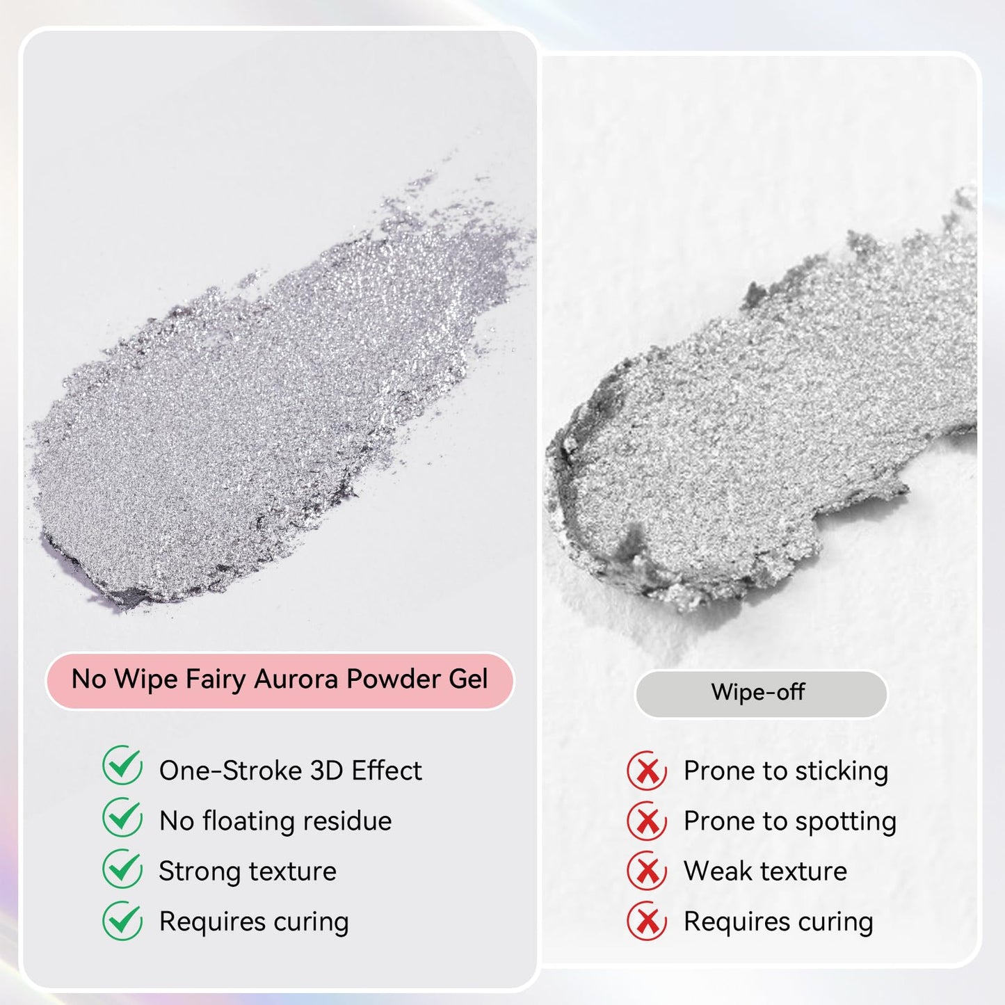 Makartt 3D Sculpting Gel – No-Wipe UV Texture Gel with Silver Fairy Aurora Powder (5g)