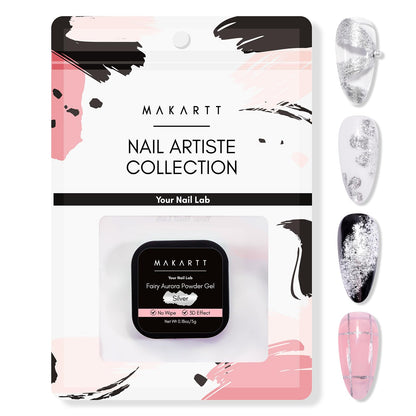 Makartt 3D Sculpting Gel – No-Wipe UV Texture Gel with Silver Fairy Aurora Powder (5g)
