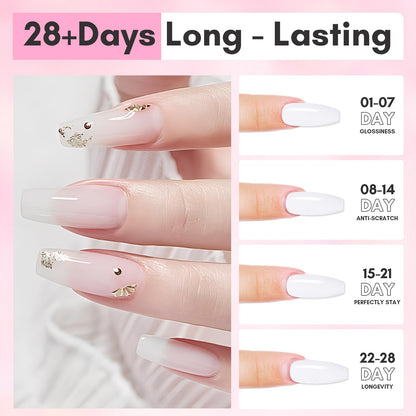 Makartt Poly Nail Gel Set – Milky White & Nude Pink, 50ML Each | Builder Gel for Extensions & Overlays | Long-Lasting Nail Art at Home