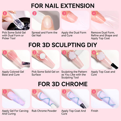 Makartt 3D Gel Nail Art 50g Clear Builder Gel for Extensions & 3D Nail Art