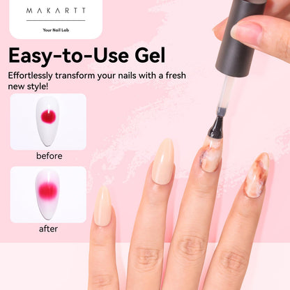 Makartt Blooming Gel-Clear 2 Pcs – Blooming Gel Nail Polish for Marble & Watercolor Nail Art