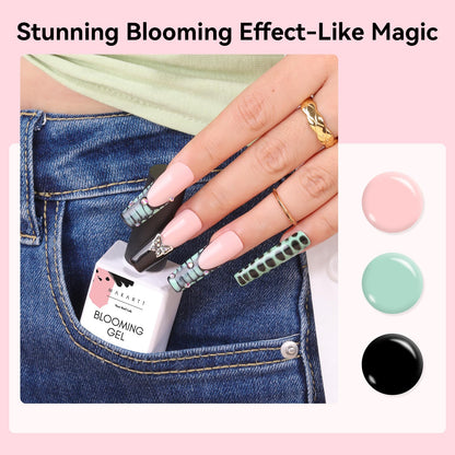 Makartt Blooming Gel-Clear 2 Pcs – Blooming Gel Nail Polish for Marble & Watercolor Nail Art