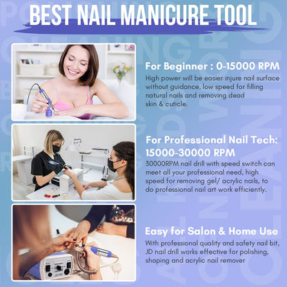 Makartt JD700 Nail Drill Electric Nail File — 30,000 RPM Professional Acrylic & Gel Tool