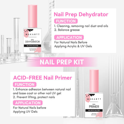 Makartt Nail Dehydrator & Primer Set Acid Free HEMA Free 15ml