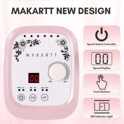 Makartt Nail Drill Genesie 35000RPM – LCD Nail Efile for Acrylic & Gel Removal