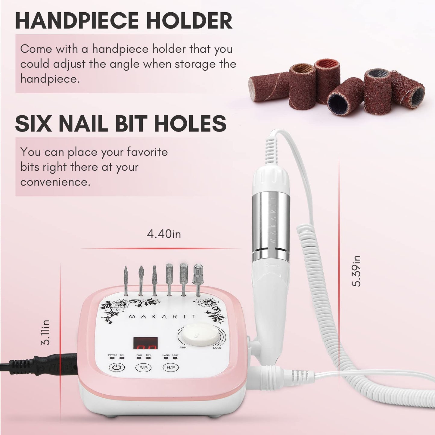 Makartt Nail Drill Genesie 35000RPM – LCD Nail Efile for Acrylic & Gel Removal