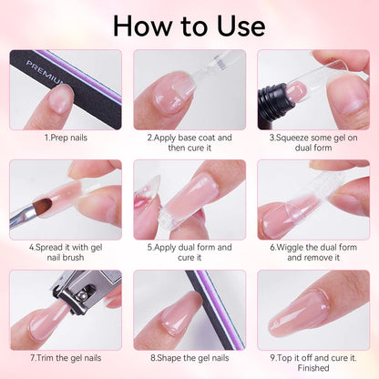 Makartt Poly Nail Gel Set – 6 Pastel Builder Gels for Extensions & Overlays | 15ml