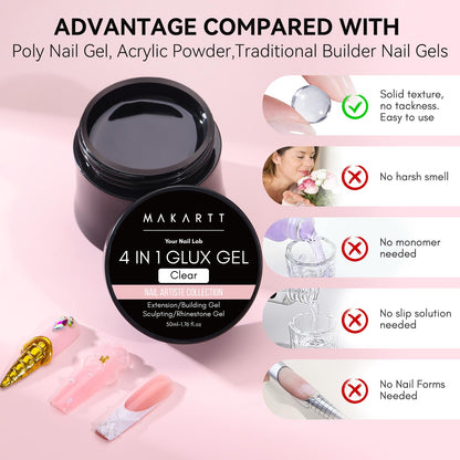 Makartt 3D Gel Nail Art 50g Clear Builder Gel for Extensions & 3D Nail Art