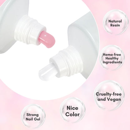 Makartt Poly Nail Gel Kit — 2 x 50ml Clear & Nature Pink for Easy Extensions