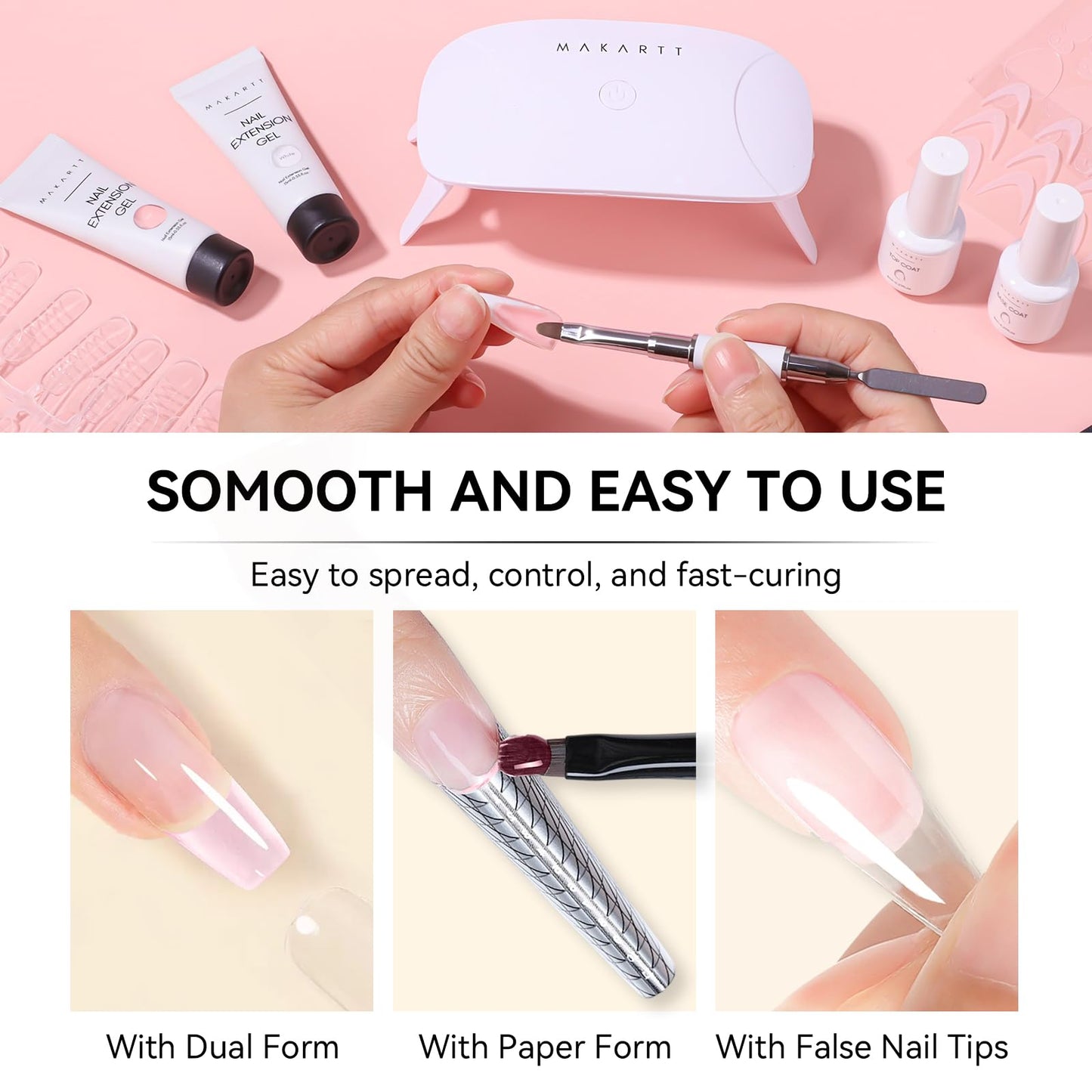 Makartt Poly Nail Gel Set - 4 Colors for Strong Builder Gel, Nail Extensions & Overlays