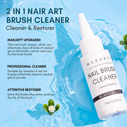 Makartt Nail Art Brushes Cleaner – 70ml Gel Brush Cleaner & Restorer for Nails