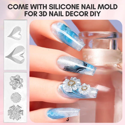 Makartt 3D Nail Gel Art Kit — 4 Colors for Extensions, Molds & 3D Nail Art