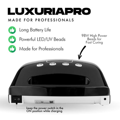 MakarttPro LuxuriaPro 98W Professional UV LED Nail Lamp | 42 LEDs, 5200mAh Cordless