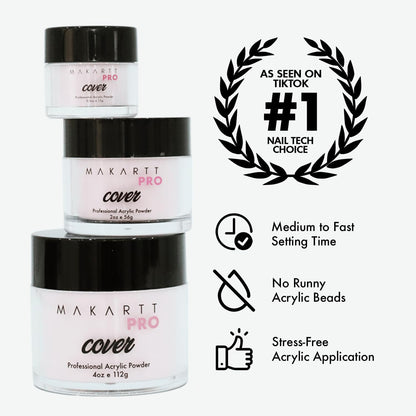 MakarttPro Rose Petal Acrylic Powder – Durable, Easy-Apply 56g/2oz