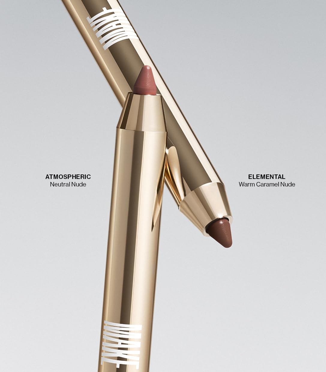 MAKE Beauty Continuum Lip Liner – Long-Lasting Creamy Nude Lip Liner with Built-In Sharpener & Blending Brush (Atmospheric)