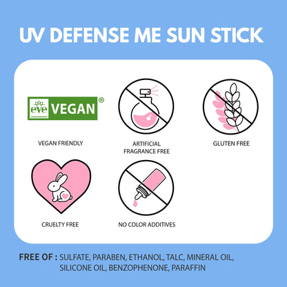 MAKEPREM UVA Defense Sun Stick SPF 50+ PA++++ – Mineral, Vegan, Reef-Safe, Non-Greasy | MAKEP:REM