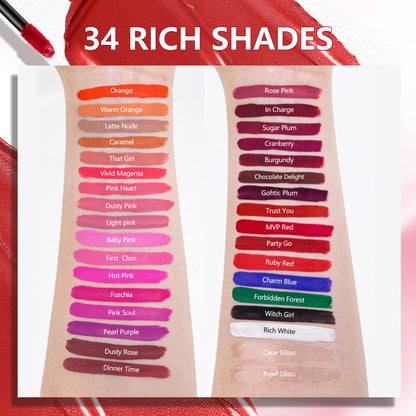 MAKI YIKA 3Pcs Matte Lipstick Set — Long-Lasting, Transfer-Proof (Red, Nude, Dark Red)