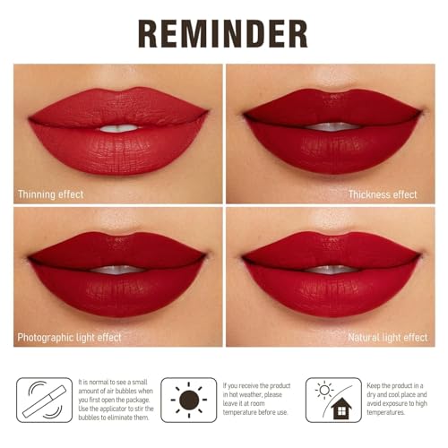 MAKI YIKA 3Pcs Matte Liquid Lipstick Set – Red Purple Pink | Long-Lasting