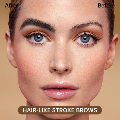 MAKI YIKA Microblading Eyebrow Pencil – Waterproof Dual-Ended Brow Pen with 4-Fork Tip (A-Black)