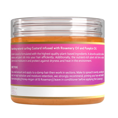 MAKOF BEAUTY Curls Defining & Styling Custard Gel – 12 oz, Flaxseed, Pumpkin Seed & Rosemary