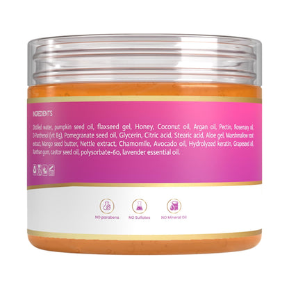 MAKOF BEAUTY Curls Defining & Styling Custard Gel – 12 oz, Flaxseed, Pumpkin Seed & Rosemary