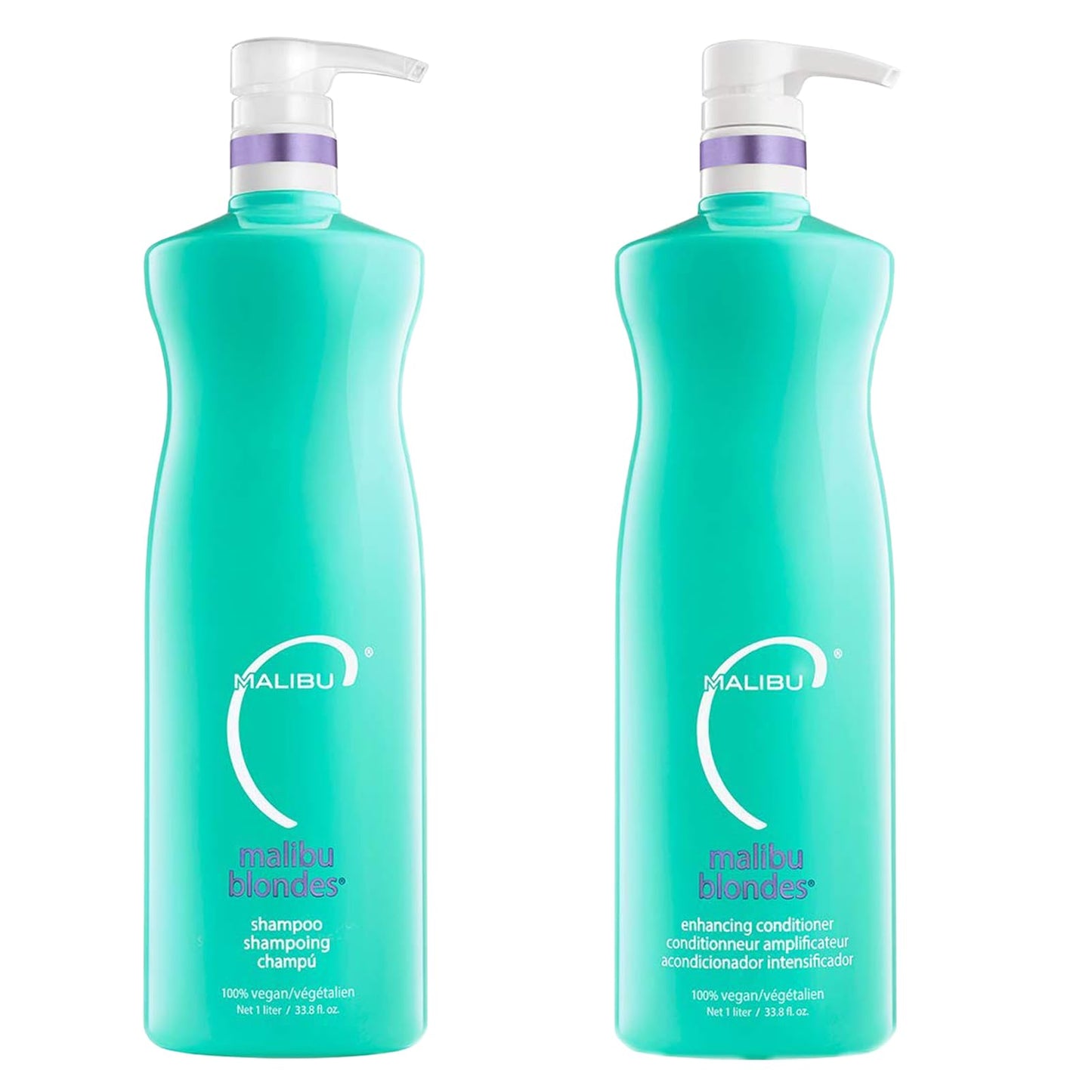 Malibu C Blondes Enhancing Shampoo & Conditioner Duo (33.8 oz) – Purple Tone for Blonde Hair Health & Shine