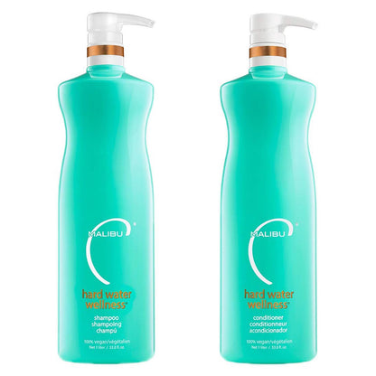 Malibu C Hard Water Wellness Shampoo & Conditioner Duo – Hydrating, Vegan, Sulfate-Free (33.8oz)