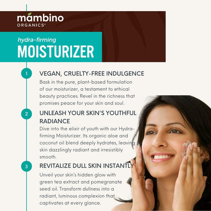 Hydra-Firming Face Moisturizer by Mambino Organics – Vegan, Lightweight Hydration (1.7 oz)