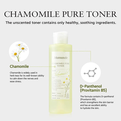 Mamonde Chamomile Pure Vegan Toner – Sensitive Skin, 8.45 fl oz
