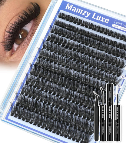 Mamzy Luxe Fluffy Lash Clusters Kit 80D DCurl | 10-18mm DIY Lash Extensions