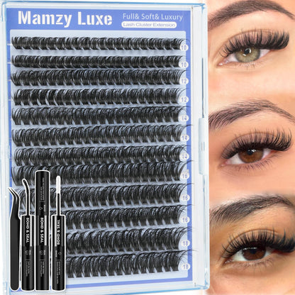 Mamzy Luxe Fluffy Lash Clusters Kit 60D | DIY 10-18mm Eyelash Extensions