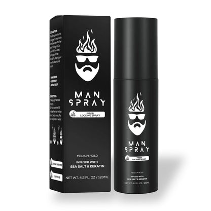 Man Essentials Hair Fiber Locking Spray – Sea Salt & Keratin for Lasting Hold | THE MAN KIT