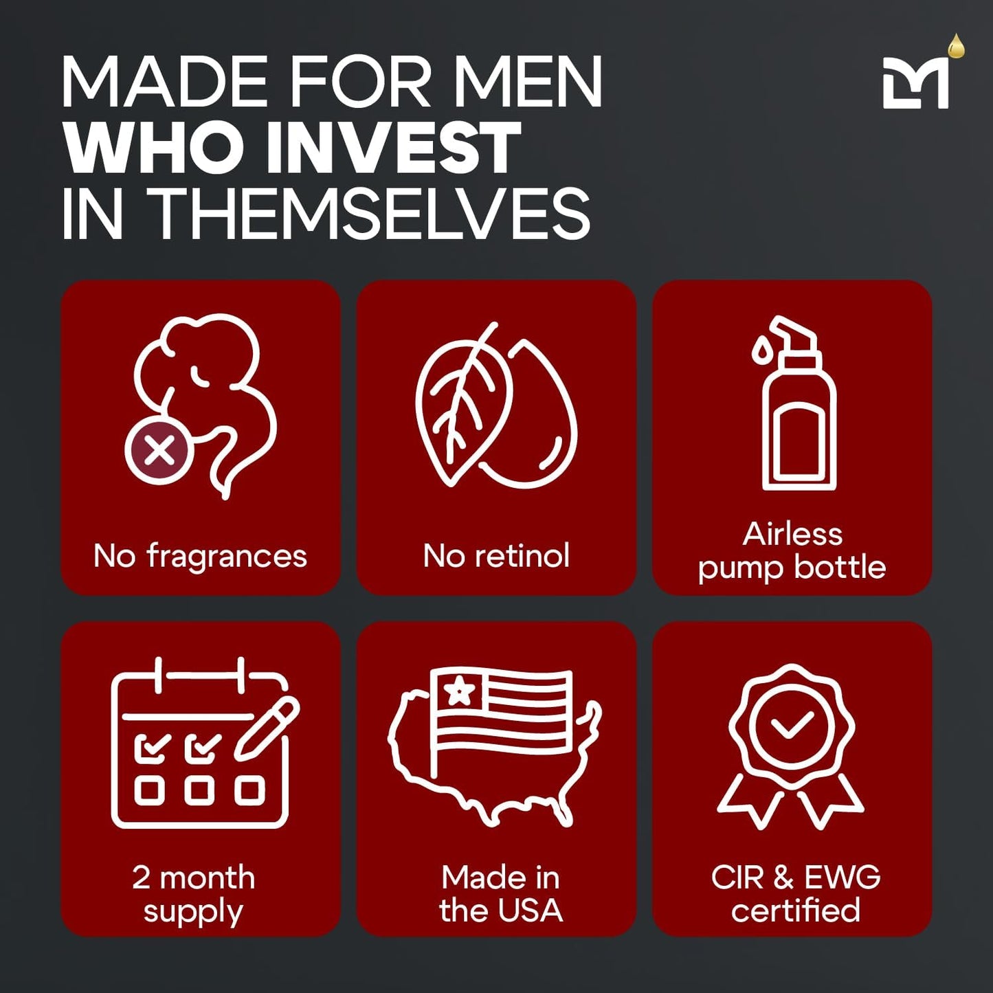 Man Labs Titan MAX Anti-Aging Peptides Serum for Men – Ultra Potency, Unscented, 10% Niacinamide