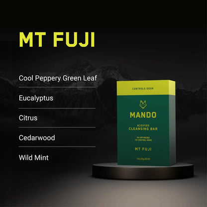 Mando Acidified Cleansing Bar — 24-Hour Odor Control | SLS Free | Mt Fuji