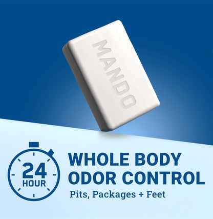 Mando Acidified Cleansing Bar - 24-Hour Odor Control, SLS-Free, Pro Sport