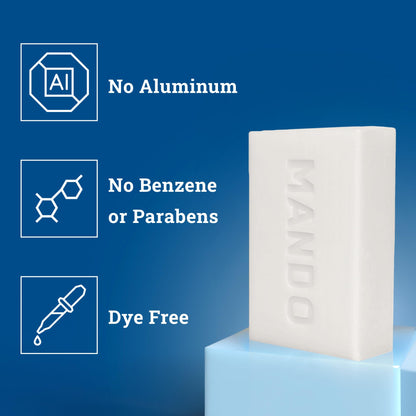 Mando Acidified Cleansing Bar - 24-Hour Odor Control, SLS-Free, Pro Sport