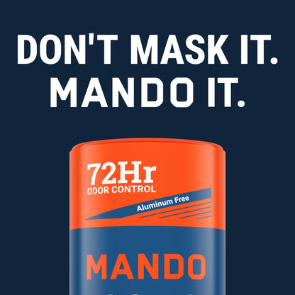 Mando Whole Body Deodorant Pro Sport 2-Piece System – 2.6 oz Solid Stick + 3.6 oz Spray (Aluminum & Baking Soda Free)