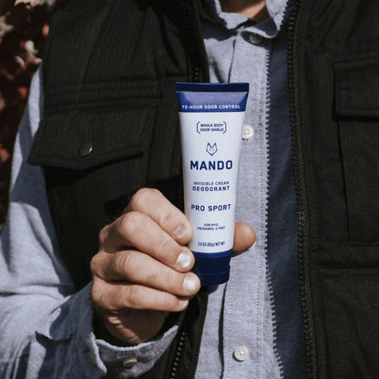 Mando Whole Body Deodorant for Men - Invisible Cream, 72-Hour Odor Control, Aluminum & Baking Soda Free (Pro Sport)