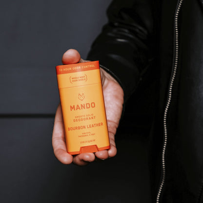 Mando Bourbon Leather Body Deodorant – 72 Hour Odor Control, Aluminum Free & Baking Soda Free | 3.0 oz Tube + 2.6 oz Solid Stick